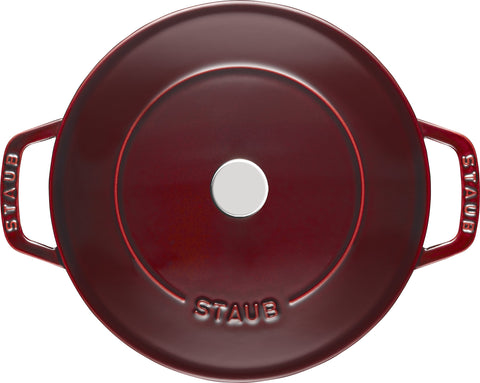 STAUB Chistera 28 cm Sauté Pan – Enamelled Cast Iron “Cherry” 3.7 L