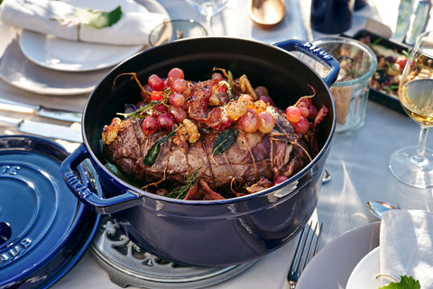 STAUB Round Cocotte 28 cm – Enameled Cast Iron “Cherry” 6.7 L