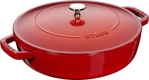 STAUB Chistera 28 cm Sauté Pan – Enamelled Cast Iron “Cherry” 3.7 L