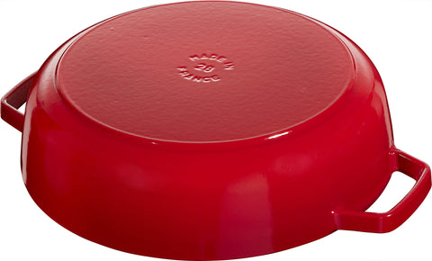 STAUB Chistera 28 cm Sauté Pan – Enamelled Cast Iron “Cherry” 3.7 L