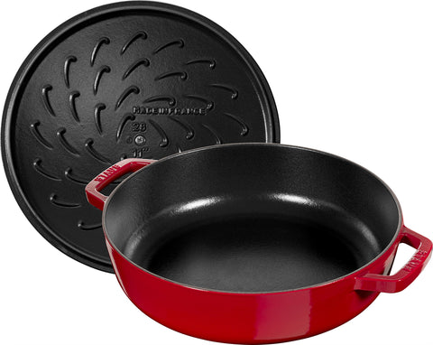 STAUB Chistera 28 cm Sauté Pan – Enamelled Cast Iron “Cherry” 3.7 L