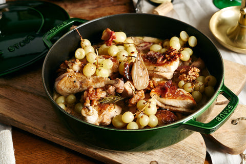 STAUB Chistera 28 cm Sauté Pan – Enamelled Cast Iron “Cherry” 3.7 L