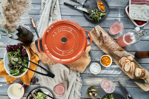 STAUB Round Cocotte 28 cm – Enameled Cast Iron “Cherry” 6.7 L