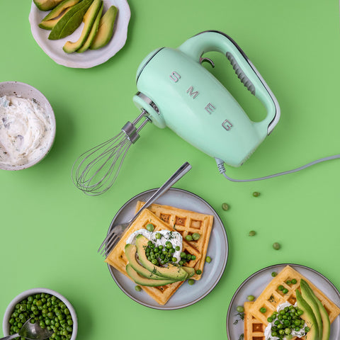 Smeg HMF01BLEU Electric Mixer – 9 Speeds, Turbo Function, Accessories & LED Display