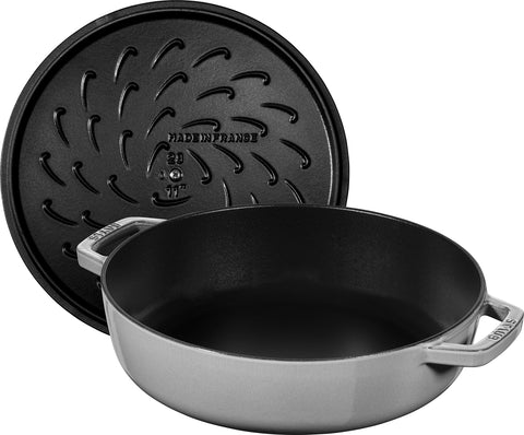 STAUB Chistera 28 cm Sauté Pan – Enamelled Cast Iron “Cherry” 3.7 L
