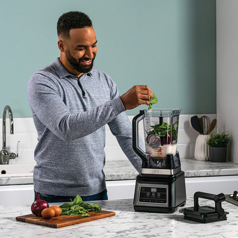 Ninja 2-in-1 Blender with 3 Auto Programs, Blender with 4 Manual Settings, 2.1L Jar & 700ml Cup, 1200W, Dishwasher Safe Parts, Auto-iQ, Black BN750EU