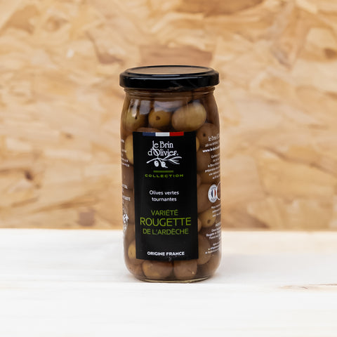 Rotating olives of the Rougette variety from Ardèche