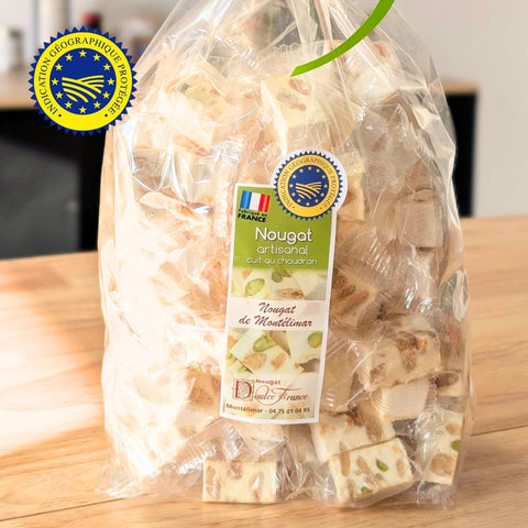 🍯 Nougat de Montélimar tendre IGP – Sachet 1 kg 🇫🇷