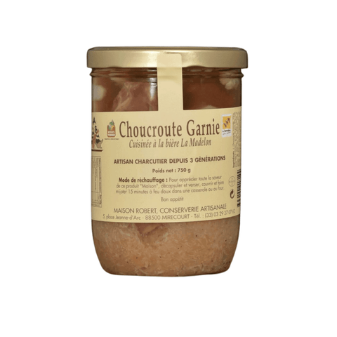 Livraison panier de fruits et légumes à Nancy, Metz et villages alentours - Choucroute Garnie cuisinée à la bière La Madelon - 750g - Neary - Plats cuisinés - Maison Robert - Epicerie, Express, Les plats préparés, Local, Lorraine, Nancy, Salé, Épicerie salée