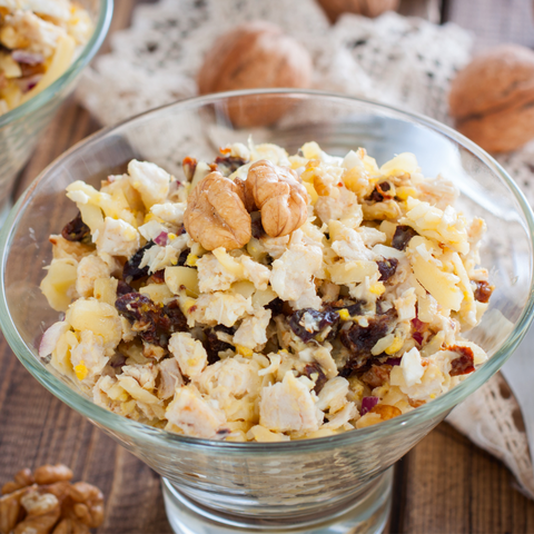 Recette salade de poulet au raisin et aux noix