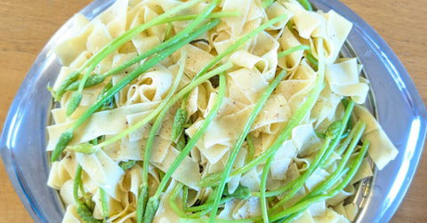 asperges sauvages, pâtes asperges sauvages, recette de printemps, plat végétarien, recette rapide, cuisine facile