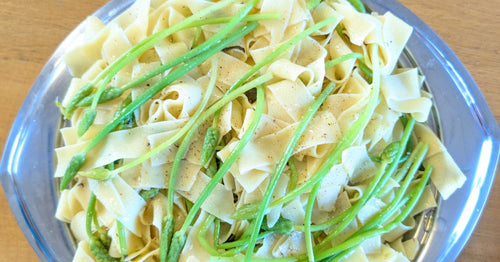asperges sauvages, pâtes asperges sauvages, recette de printemps, plat végétarien, recette rapide, cuisine facile