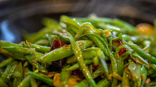Haricots Verts poêlés : feu & temps