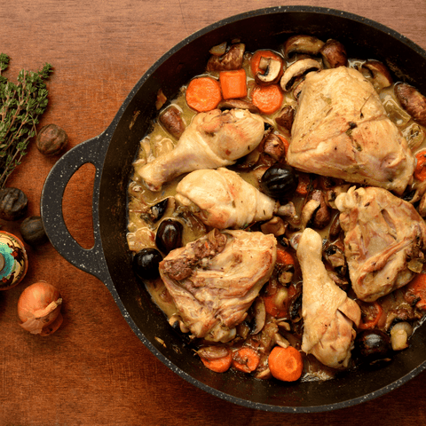 Coq au vin rouge - Neary - Livraison panier de fruits et légumes