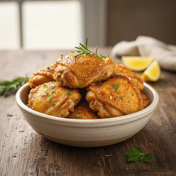 Cuisses de poulet croustillantes au Air Fryer : Le secret d'une peau dorée et d'une chair juteuse !