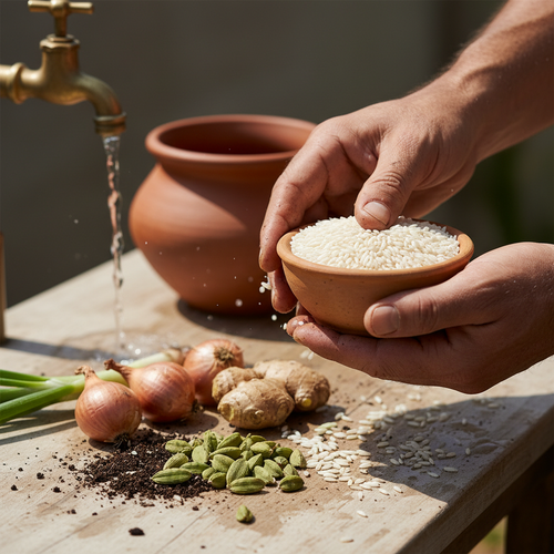 Riz blanc délicatement cuit, moelleux et savoureux, libérant une douce vapeur.