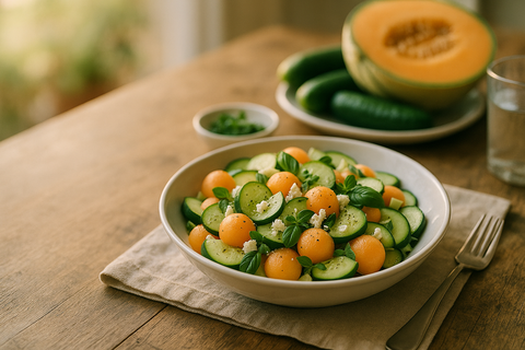 Salade fraîcheur melon-concombre : la recette idéale pour vos repas d’été 2024