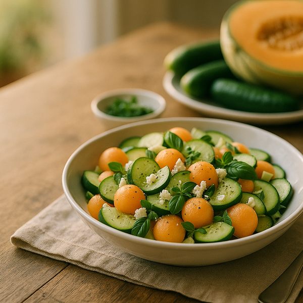 Salade fraîcheur melon-concombre : la recette idéale pour vos repas d’été 2024
