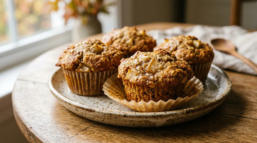 Muffins poire et épices, préparés au Thermomix, pour le goûter d'automne.