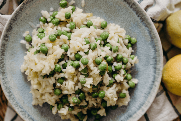 Risotto printanier aux asperges et petits pois