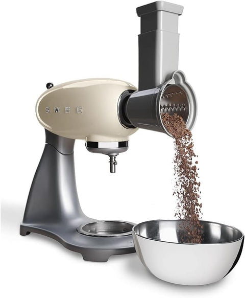 Smeg Food Processor Accessories - Grater &amp; Slicer, 5 Stainless Steel Cylinders Compatible with SMF01 to SMF13 