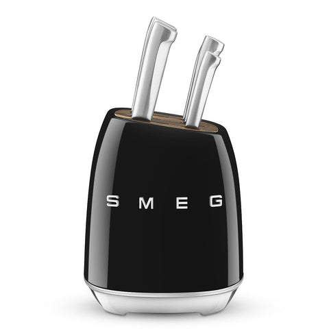 Smeg Knife Block – Stainless Steel, 6 Precision Blades Included 