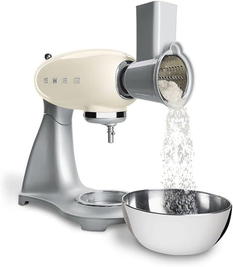 Smeg Food Processor Accessories - Grater &amp; Slicer, 5 Stainless Steel Cylinders Compatible with SMF01 to SMF13 