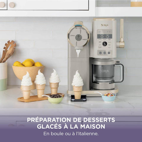 Livraison à domicile NINJA CREAMi Sorbetière Scoop and Swirl avec 2 pots, 13 modes pour réaliser crèmes glacées, glaces à l’italienne, gelatos, sorbets, milkshakes et plus, option Extra, Stone/Or NC701EUSTGD - Neary - - Amazon