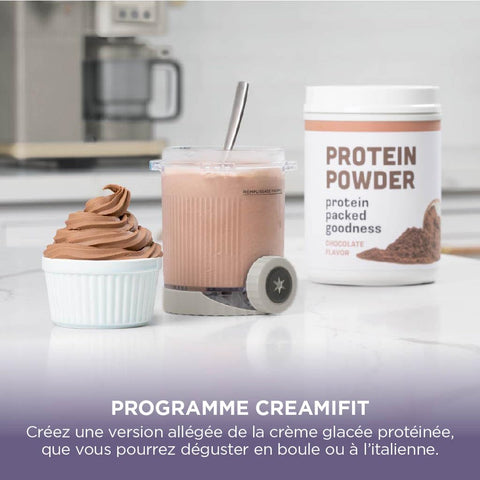 Livraison à domicile NINJA CREAMi Sorbetière Scoop and Swirl avec 2 pots, 13 modes pour réaliser crèmes glacées, glaces à l’italienne, gelatos, sorbets, milkshakes et plus, option Extra, Stone/Or NC701EUSTGD - Neary - - Amazon