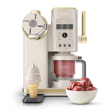 Livraison à domicile NINJA CREAMi Sorbetière Scoop and Swirl avec 2 pots, 13 modes pour réaliser crèmes glacées, glaces à l’italienne, gelatos, sorbets, milkshakes et plus, option Extra, Stone/Or NC701EUSTGD - Neary - - Amazon