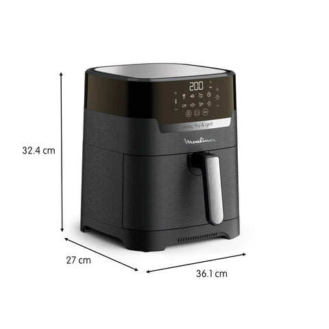 Moulinex Easy Fry Mega, air fryer compact, Mono tiroir 7.5 L, Jusqu’à 8 personnes, 8 programmes, noir EZ8558F0
