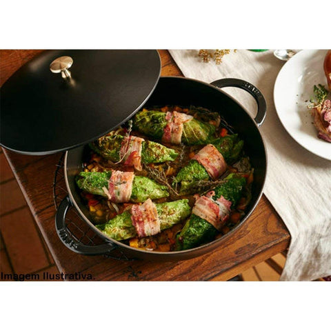 STAUB Chistera 28 cm Sauté Pan – Enamelled Cast Iron “Cherry” 3.7 L 