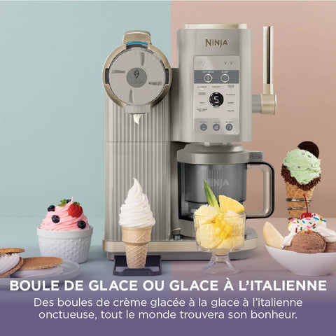 Livraison à domicile NINJA CREAMi Sorbetière Scoop and Swirl avec 2 pots, 13 modes pour réaliser crèmes glacées, glaces à l’italienne, gelatos, sorbets, milkshakes et plus, option Extra, Stone/Or NC701EUSTGD - Neary - - Amazon