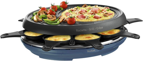 Tefal Raclette Colormania 3-en-1 🇫🇷 – Raclette, Grill & Crêpière – 8 Coupelles