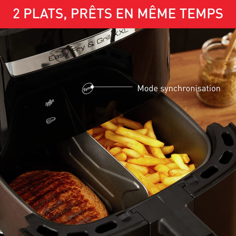 Moulinex Easy Fry Mega, air fryer compact, Mono tiroir 7.5 L, Jusqu’à 8 personnes, 8 programmes, noir EZ8558F0