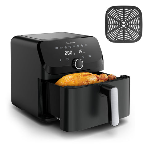 Moulinex Easy Fry Mega, air fryer compact, Mono tiroir 7.5 L, Jusqu’à 8 personnes, 8 programmes, noir EZ8558F0