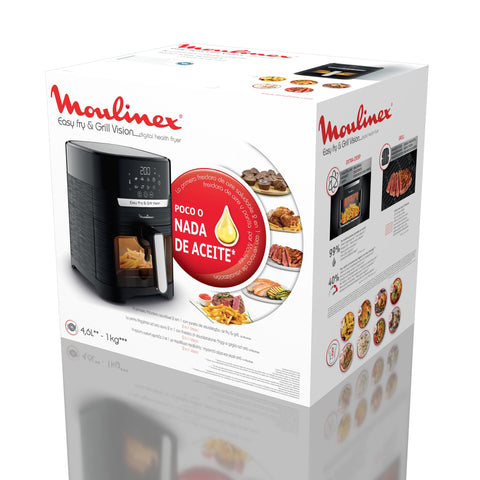 Moulinex Easy Fry Mega, air fryer compact, Mono tiroir 7.5 L, Jusqu’à 8 personnes, 8 programmes, noir EZ8558F0