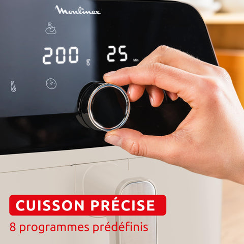 Moulinex Easy Fry Mega, air fryer compact, Mono tiroir 7.5 L, Jusqu’à 8 personnes, 8 programmes, noir EZ8558F0