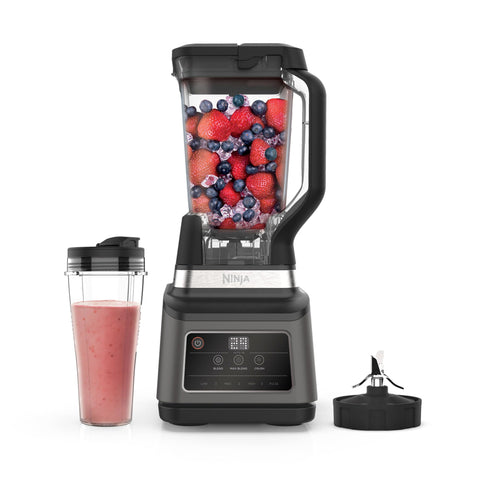 Ninja 2-in-1 Blender with 3 Auto Programs, Blender with 4 Manual Settings, 2.1L Jar &amp; 700ml Cup, 1200W, Dishwasher Safe Parts, Auto-iQ, Black BN750EU 