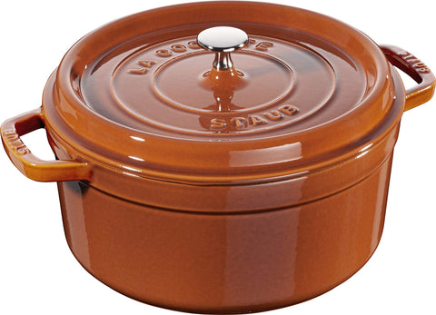 STAUB Round Cocotte 28 cm – Enameled Cast Iron “Cherry” 6.7 L 