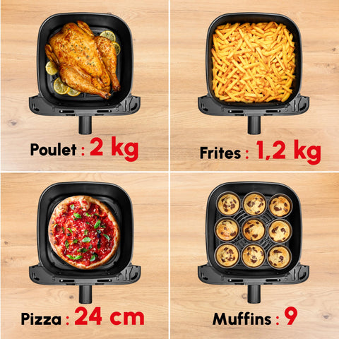Moulinex Easy Fry Mega, air fryer compact, Mono tiroir 7.5 L, Jusqu’à 8 personnes, 8 programmes, noir EZ8558F0