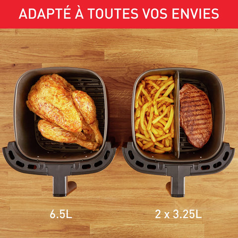 Moulinex Easy Fry Mega, air fryer compact, Mono tiroir 7.5 L, Jusqu’à 8 personnes, 8 programmes, noir EZ8558F0