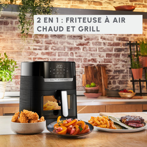 Moulinex Easy Fry Mega, air fryer compact, Mono tiroir 7.5 L, Jusqu’à 8 personnes, 8 programmes, noir EZ8558F0