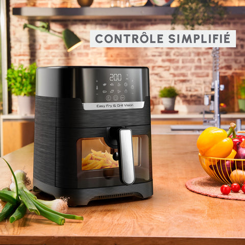 Moulinex Easy Fry Mega, air fryer compact, Mono tiroir 7.5 L, Jusqu’à 8 personnes, 8 programmes, noir EZ8558F0