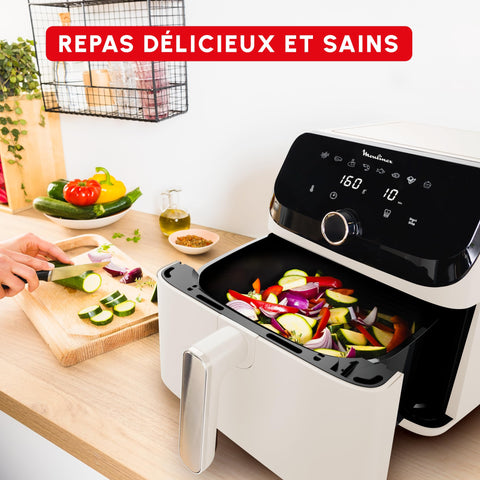 Moulinex Easy Fry Mega, air fryer compact, Mono tiroir 7.5 L, Jusqu’à 8 personnes, 8 programmes, noir EZ8558F0