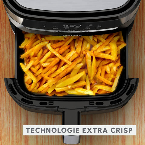 Moulinex Easy Fry Mega, air fryer compact, Mono tiroir 7.5 L, Jusqu’à 8 personnes, 8 programmes, noir EZ8558F0