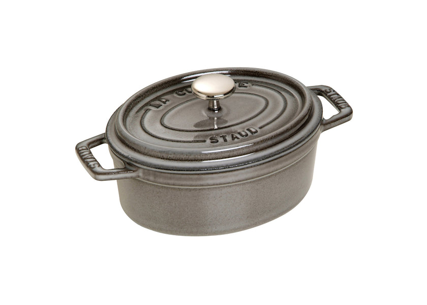 Staub cocotte ovale 4,25 L graphite