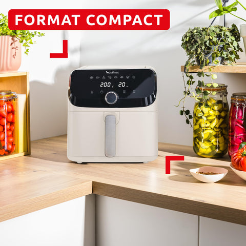 Moulinex Easy Fry Mega, air fryer compact, Mono tiroir 7.5 L, Jusqu’à 8 personnes, 8 programmes, noir EZ8558F0