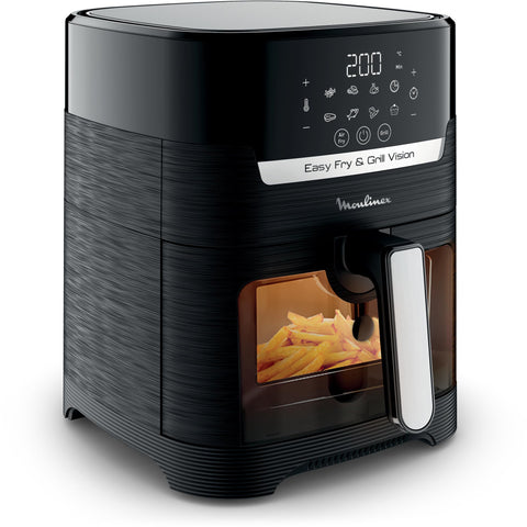 Moulinex Easy Fry Mega, air fryer compact, Mono tiroir 7.5 L, Jusqu’à 8 personnes, 8 programmes, noir EZ8558F0