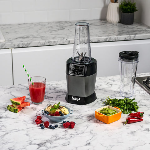 Ninja 2-in-1 Blender with 3 Auto Programs, Blender with 4 Manual Settings, 2.1L Jar &amp; 700ml Cup, 1200W, Dishwasher Safe Parts, Auto-iQ, Black BN750EU 